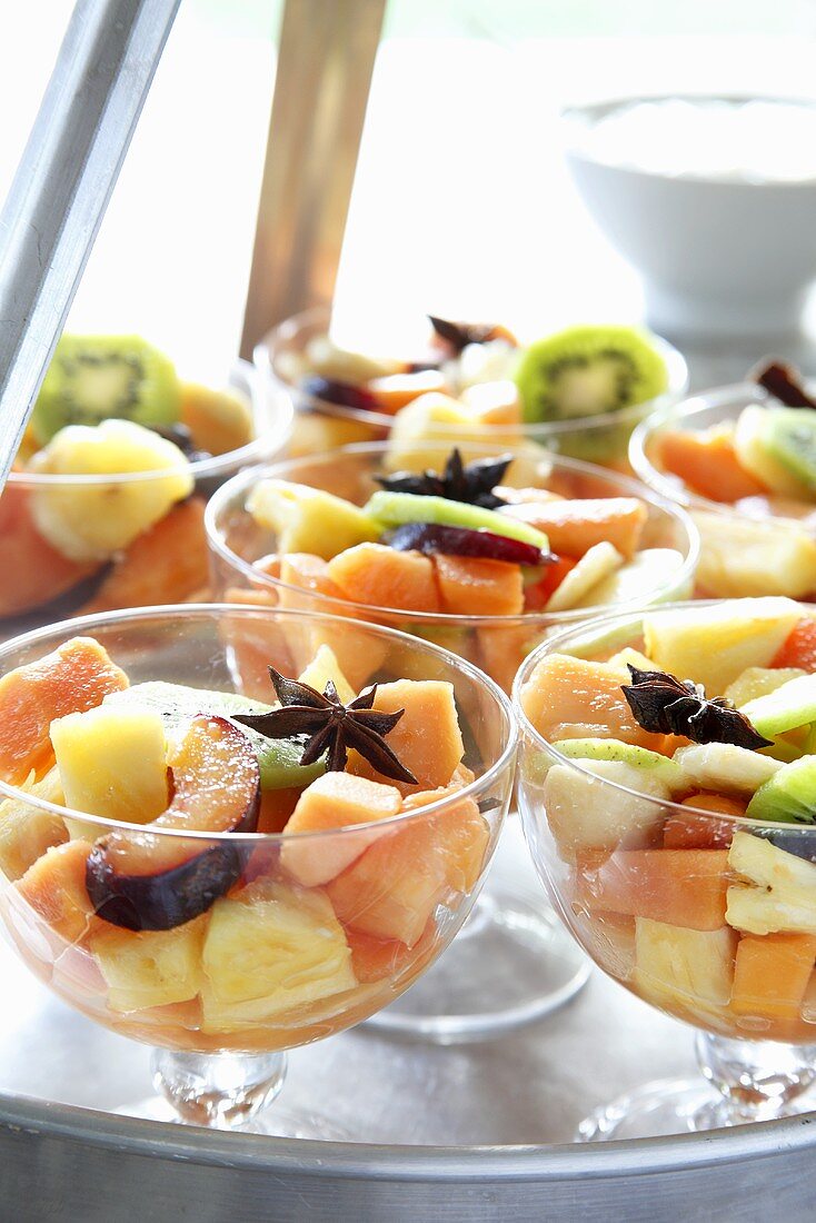 Fruit salad with star anise