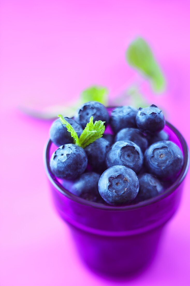 Blueberries in a glass