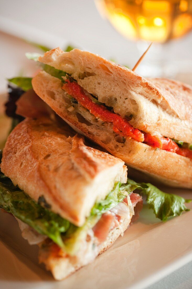 Sandwich Provencal on Ciabatta Bread