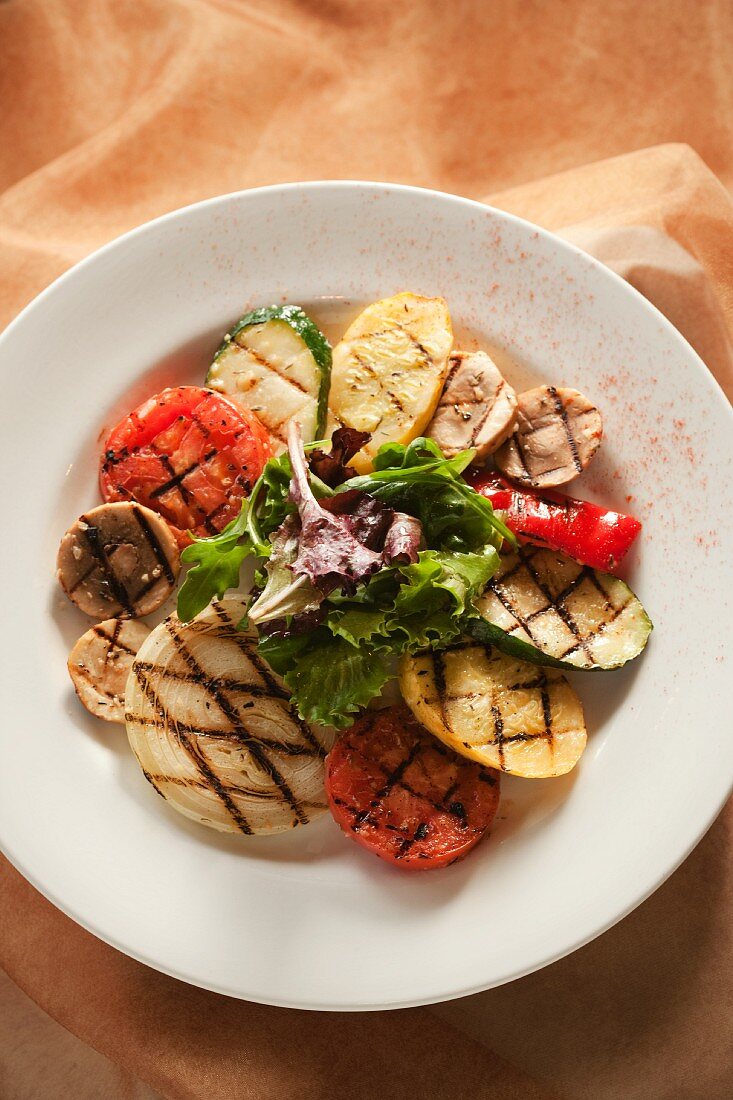 Grilled Vegetable Plate; From Above