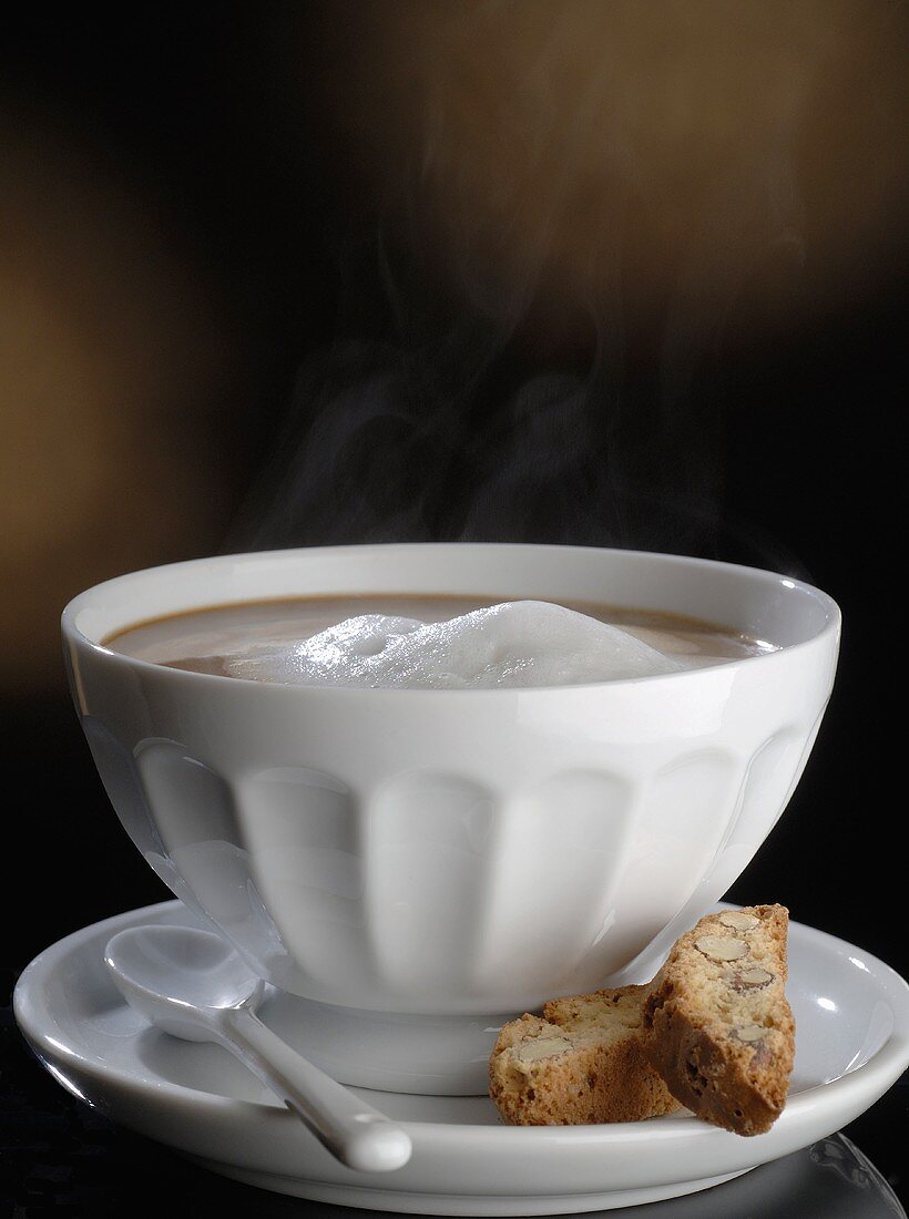 Cappuccino with biscotti