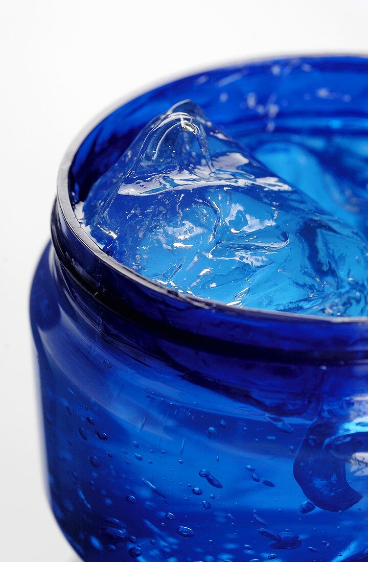 Blue gel in a jar