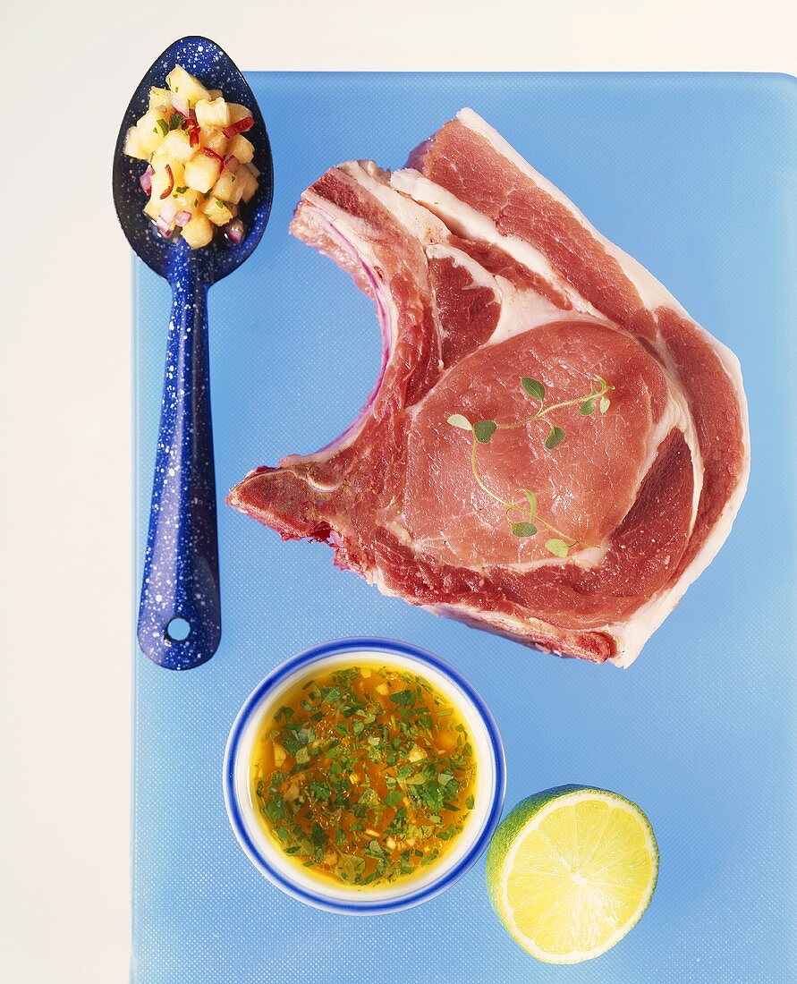 Pork chop with salsa