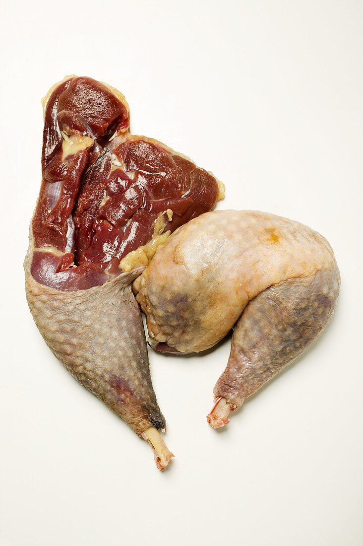 Two guinea-fowl legs