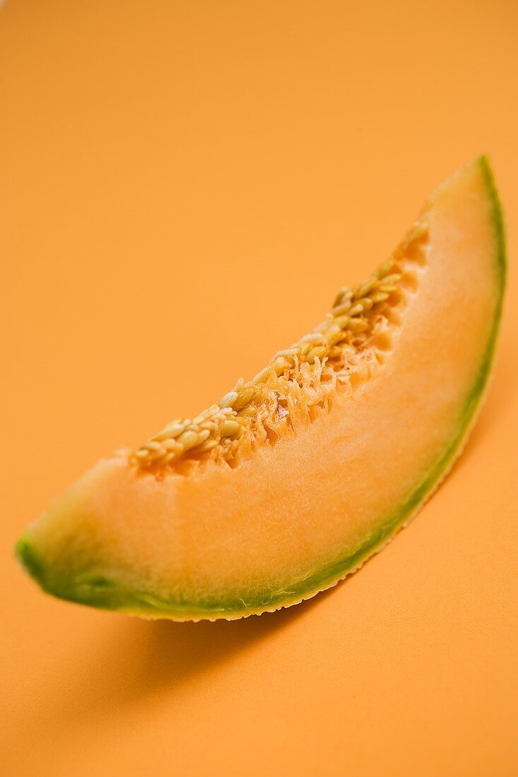 A slice of cantaloupe melon