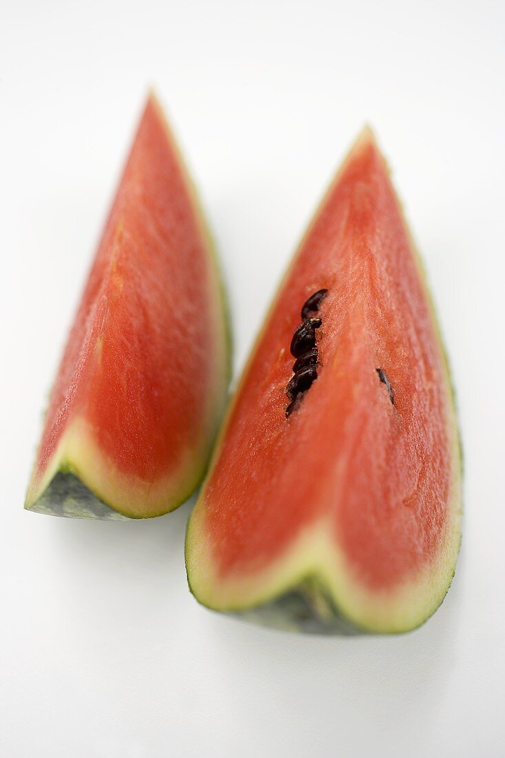 Two slices of watermelon