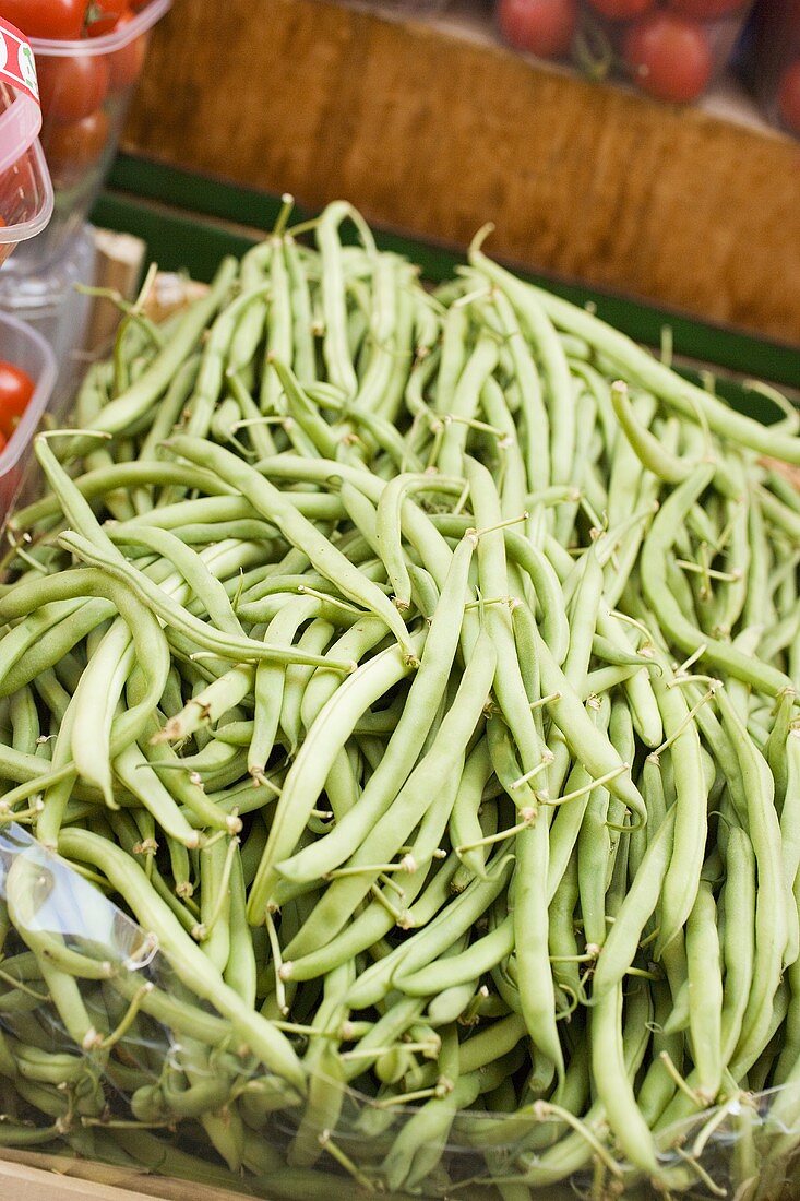 Grüne Bohnen auf dem Markt