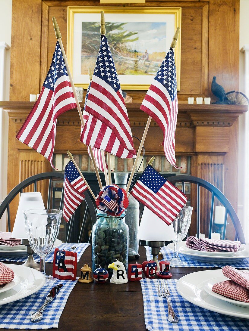 Table laid for 4th of July (USA)