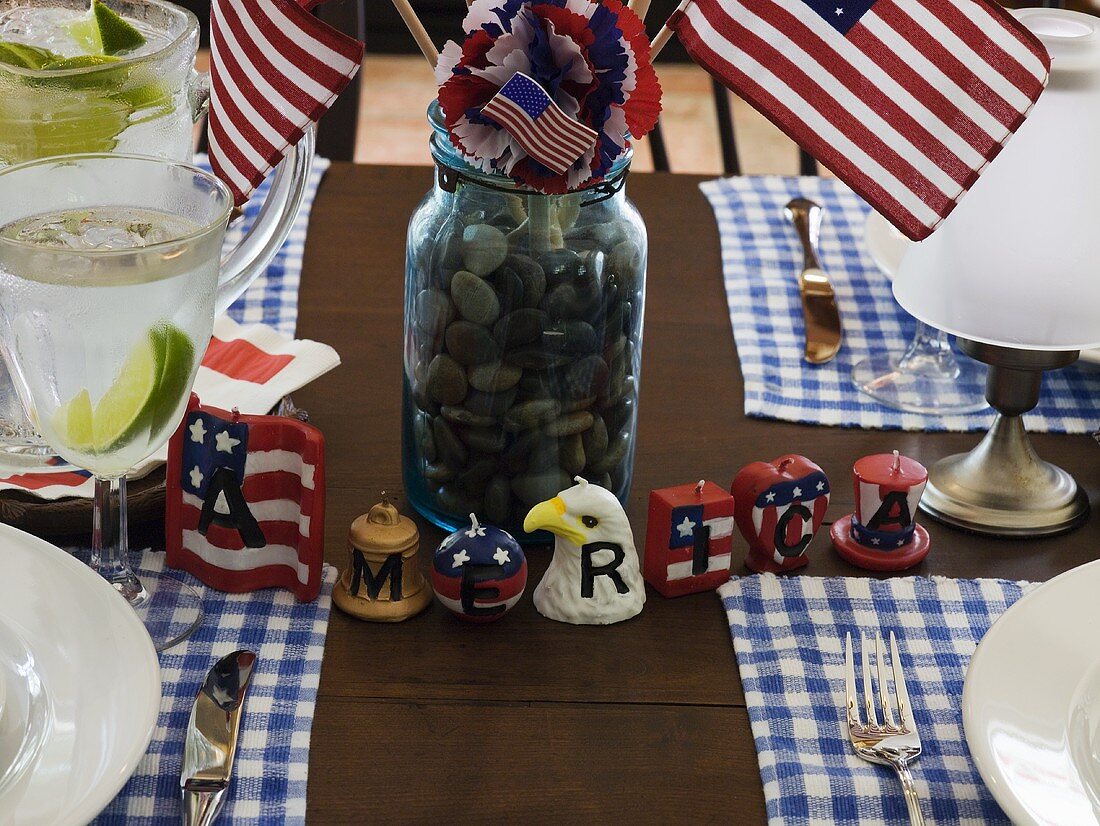 Table laid for 4th of July (USA)