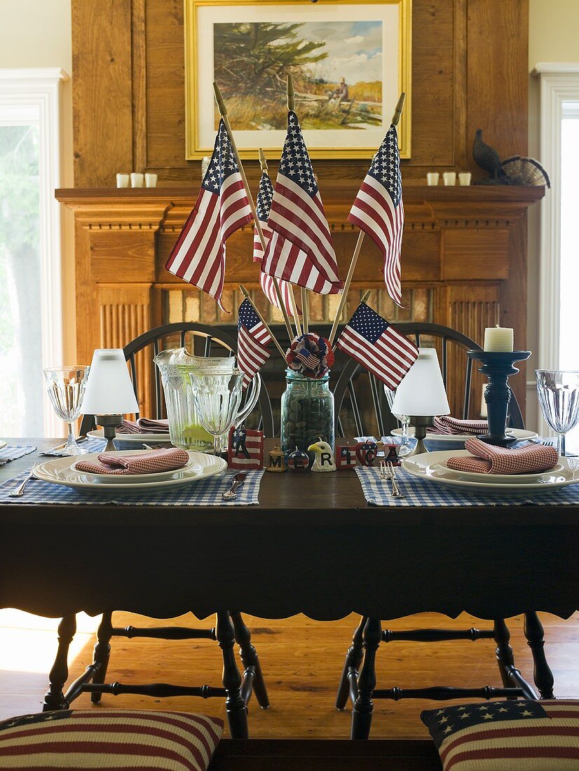 Table laid for 4th of July (USA)