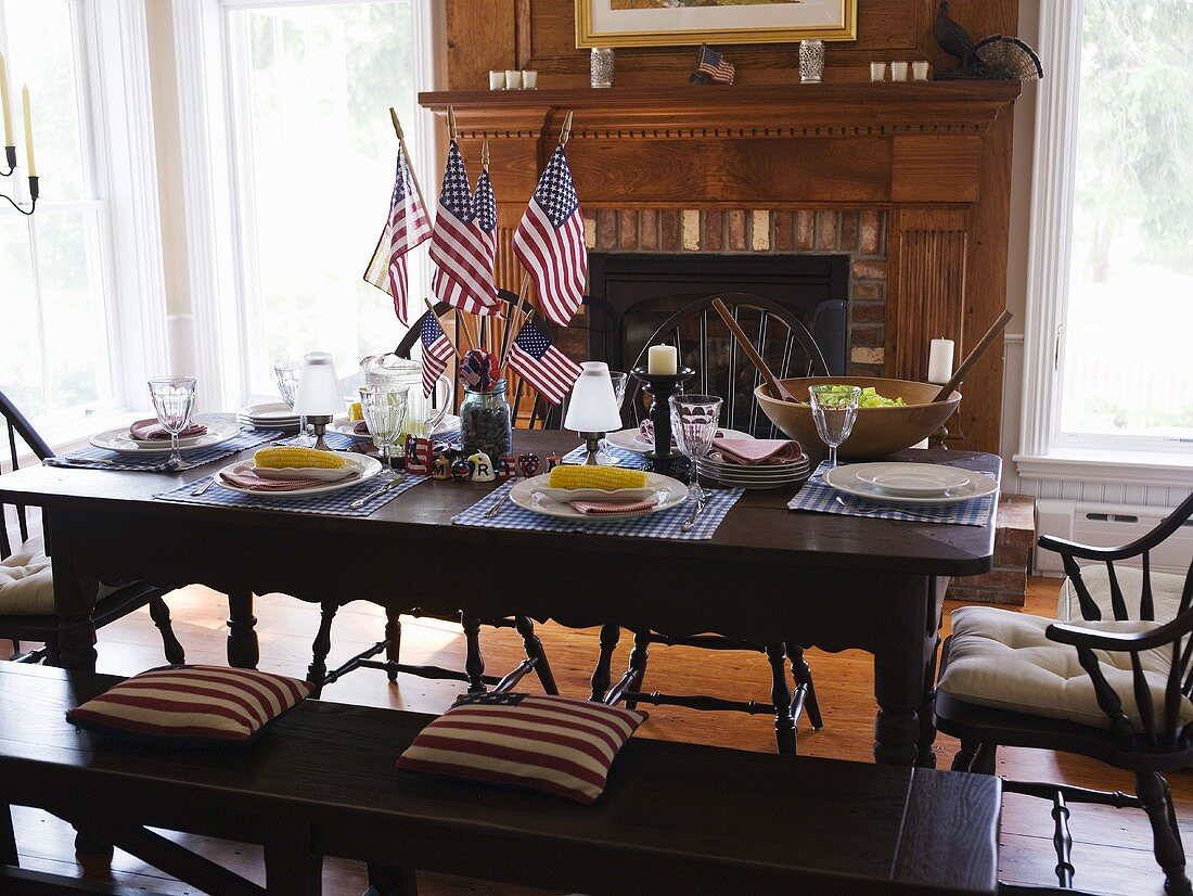 Gedeckter Tisch zum 4th of July (USA)