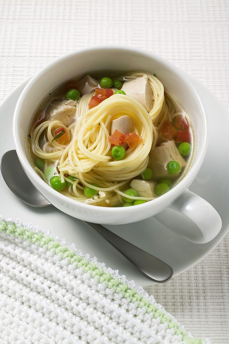 Nudelsuppe mit Huhn und Gemüse