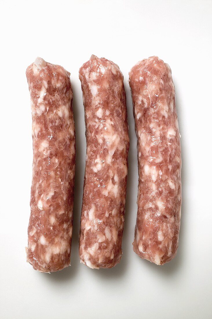 Three salsicciole (skinless sausages, Italy)