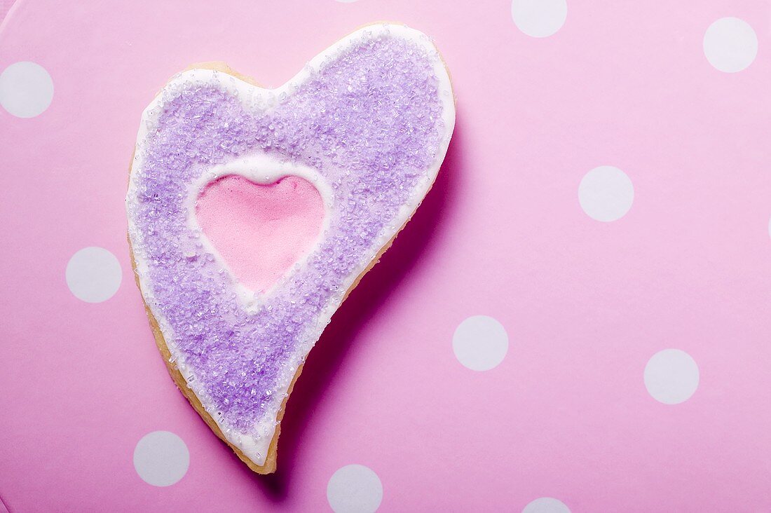 A heart-shaped biscuit for Valentine's Day