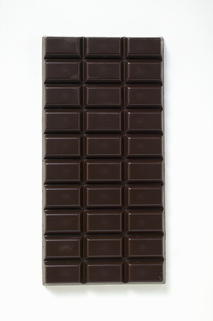 A bar of dark chocolate