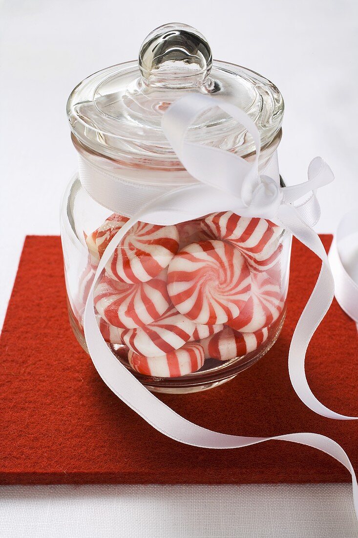 Starlite Mints (USA) in jar with ribbon