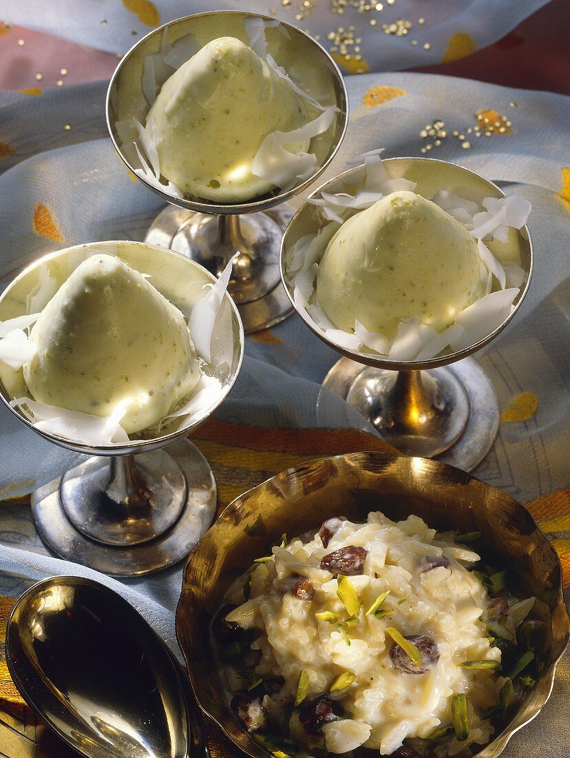 Indian Icecream & Rice Pudding & Pistachio