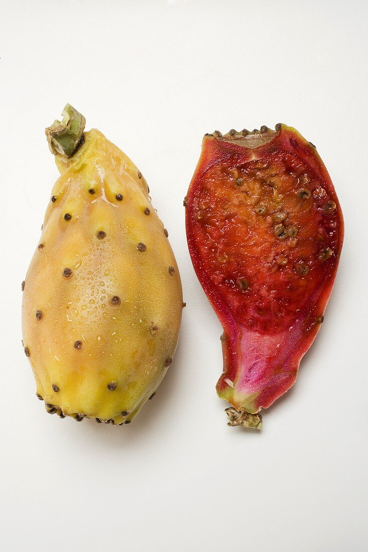 Whole and half prickly pear