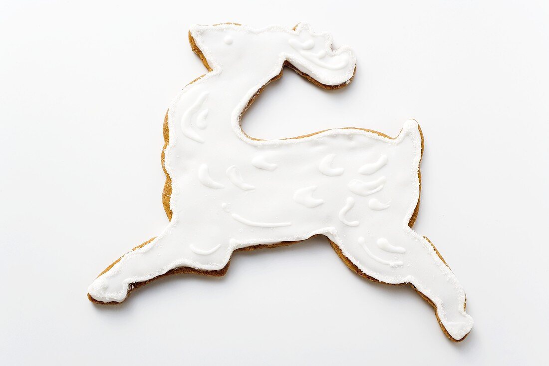 Gingerbread reindeer with white icing