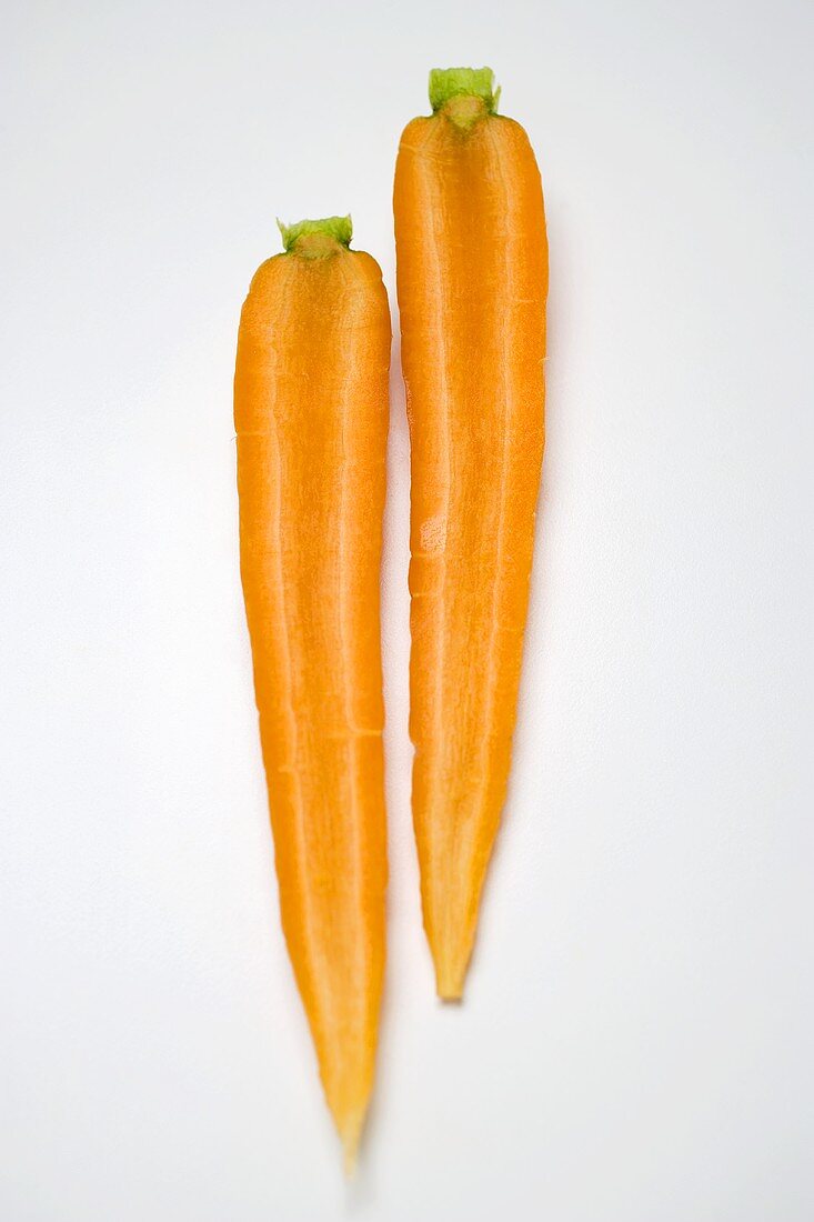 Peeled carrot, halved