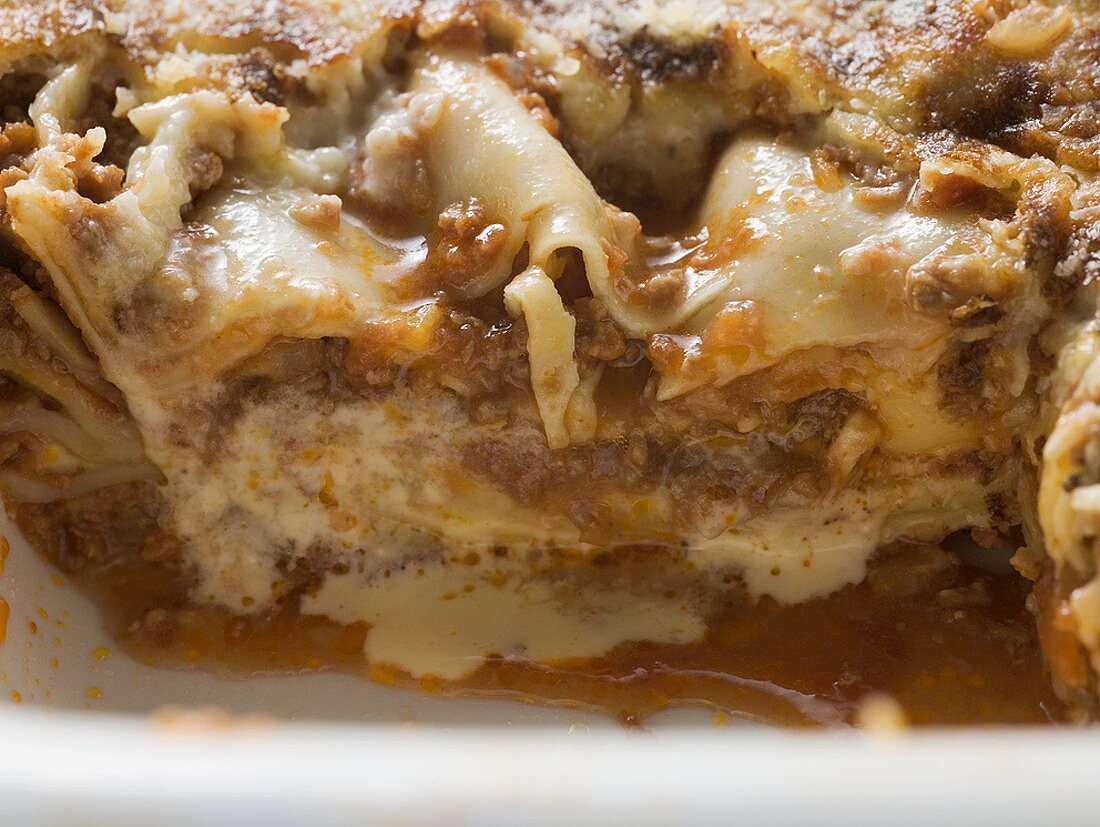 Mince lasagne (close-up)