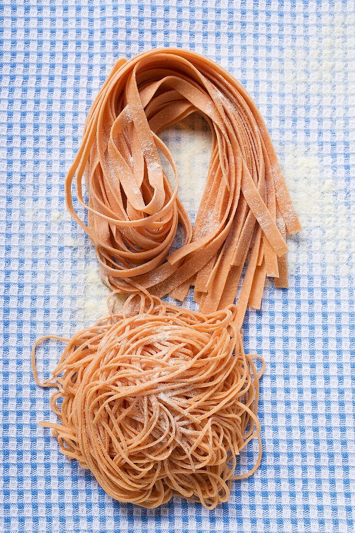 Home-made red pasta