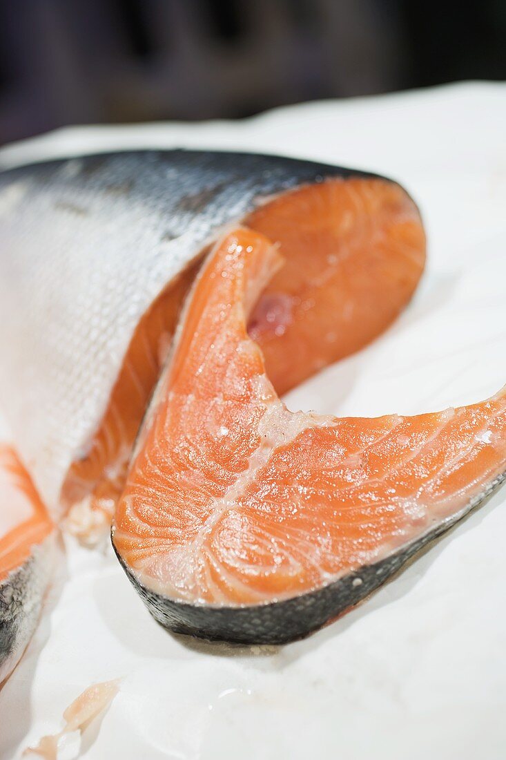 Frischer Lachs am Markt