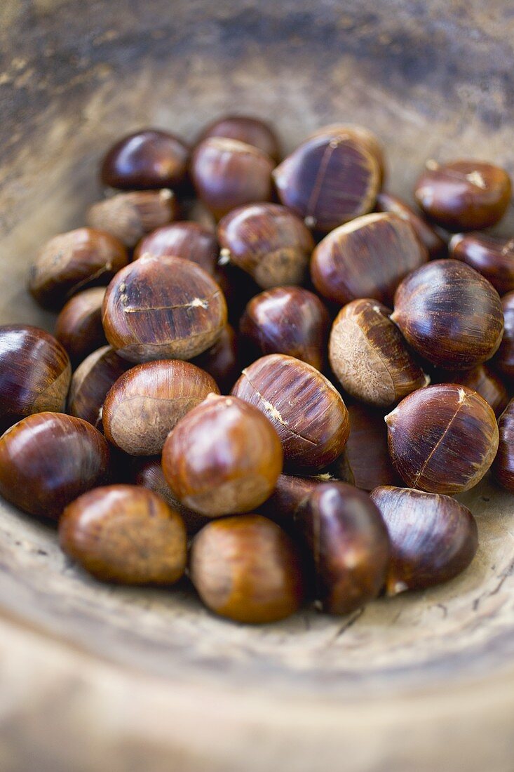 Several chestnuts in a bowl