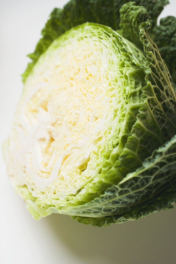 Savoy cabbage, halved