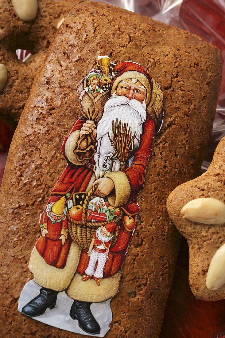 Gingerbread with picture of Father Christmas