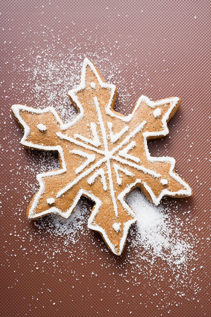 Schneeflocke aus Lebkuchen