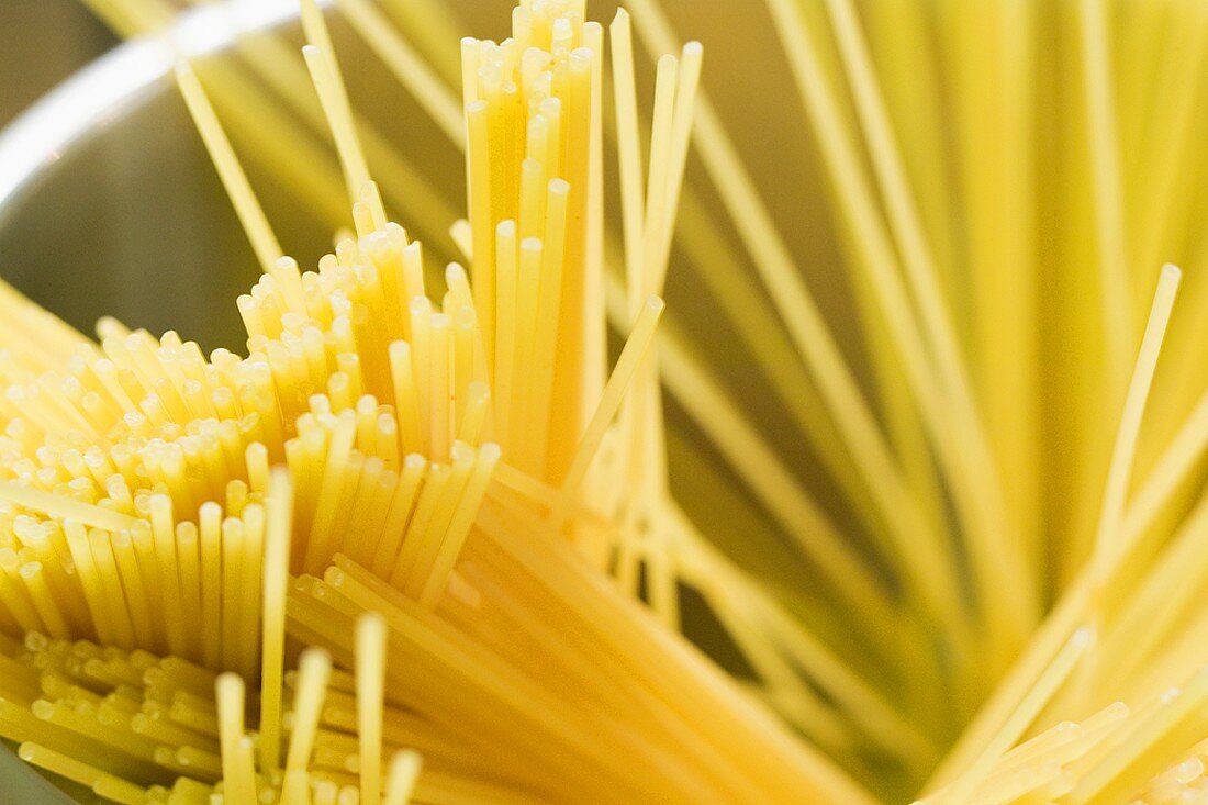 Spaghetti in pan (detail)