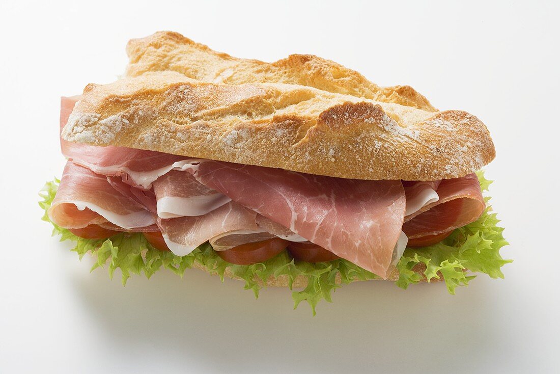 Raw ham sandwich