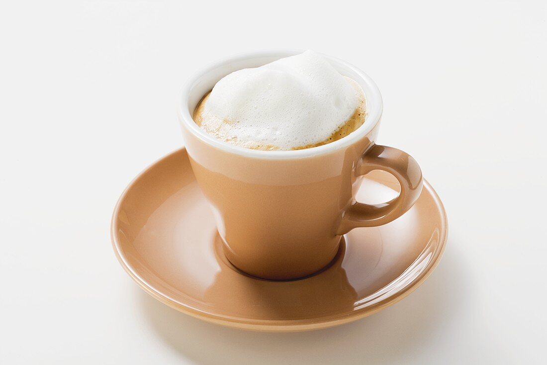 Cup of espresso with milk froth