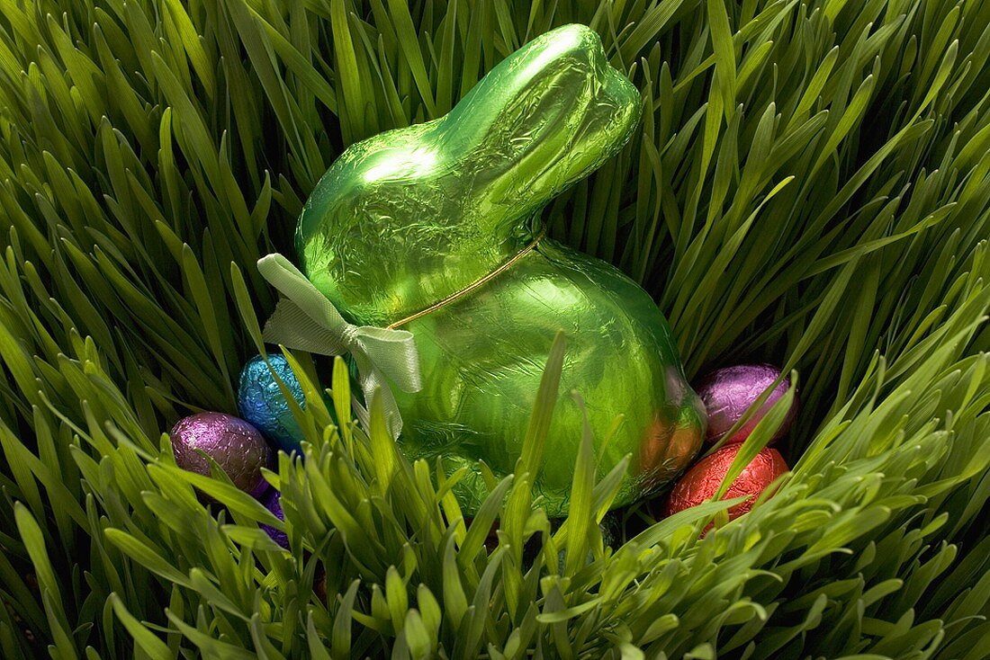Easter sweets in grass