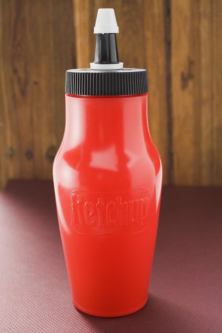 Ketchup in red bottle