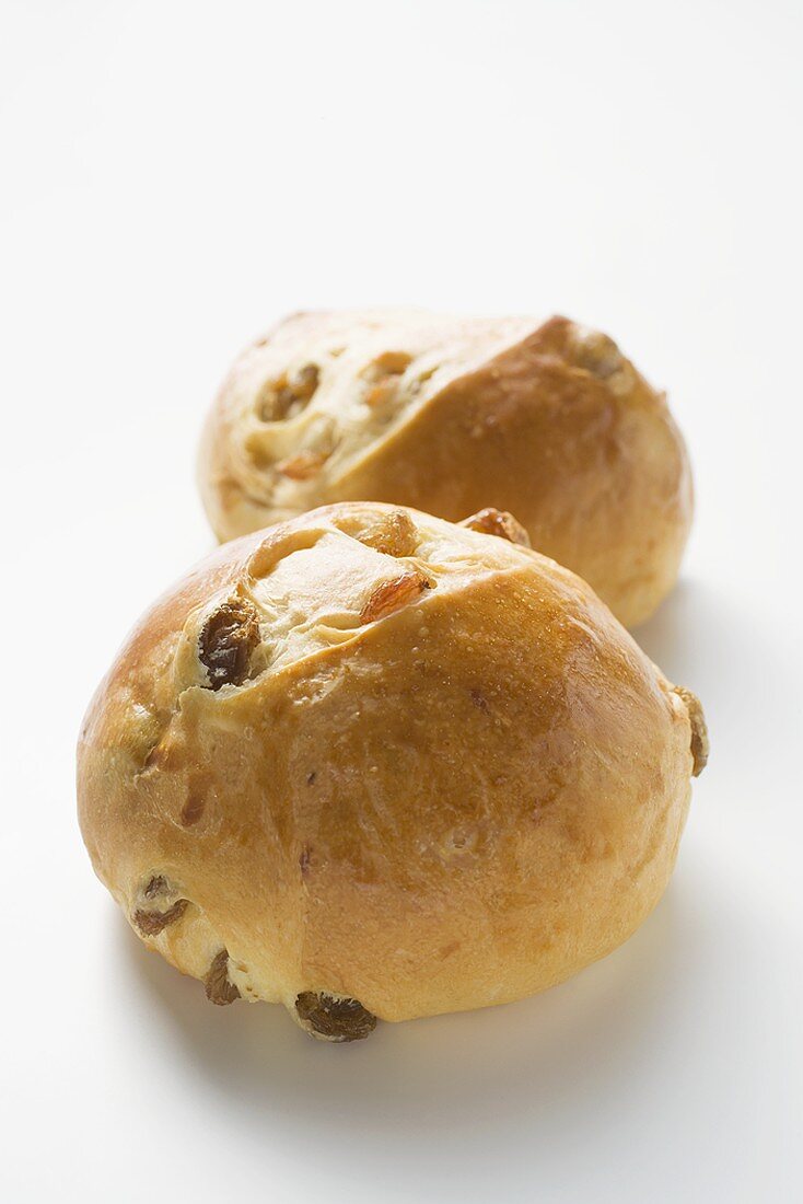 Two raisin buns