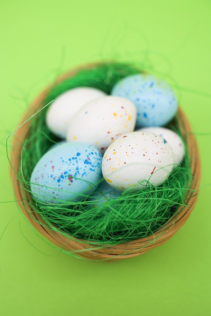 Chocolate eggs in Easter nest