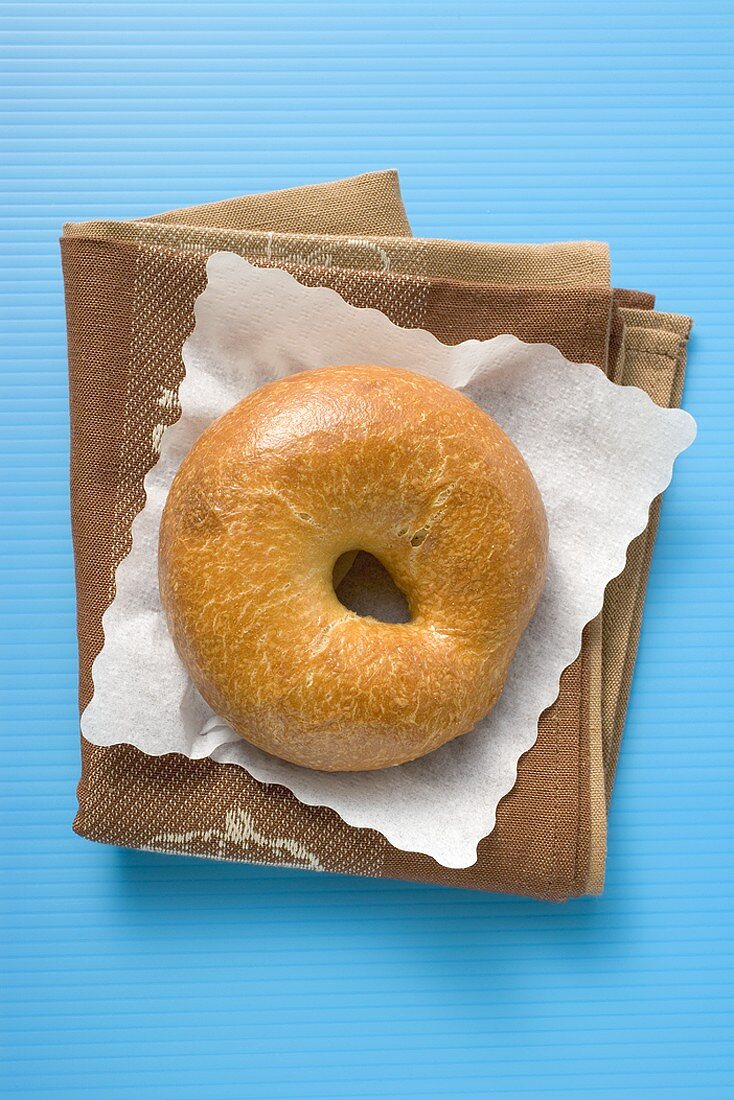 Bagel on paper napkin