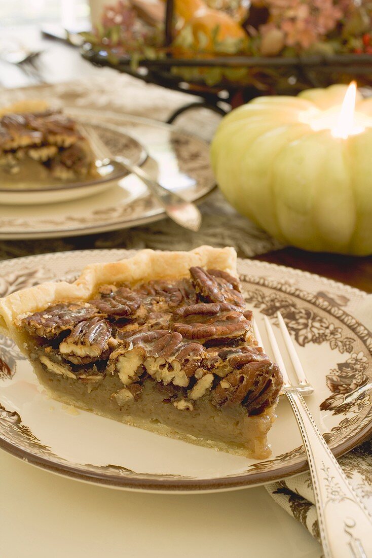 Stück Pecanpie zu Thanksgiving