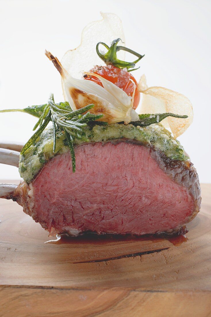 Roast rack of lamb with herb crust