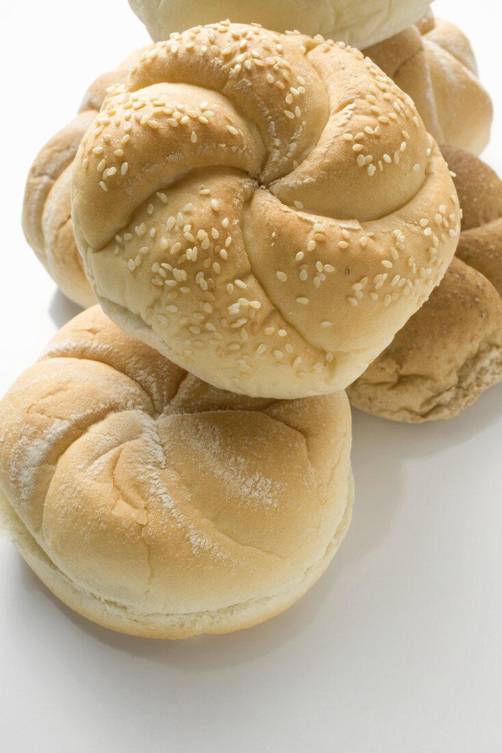 Various types of bread rolls