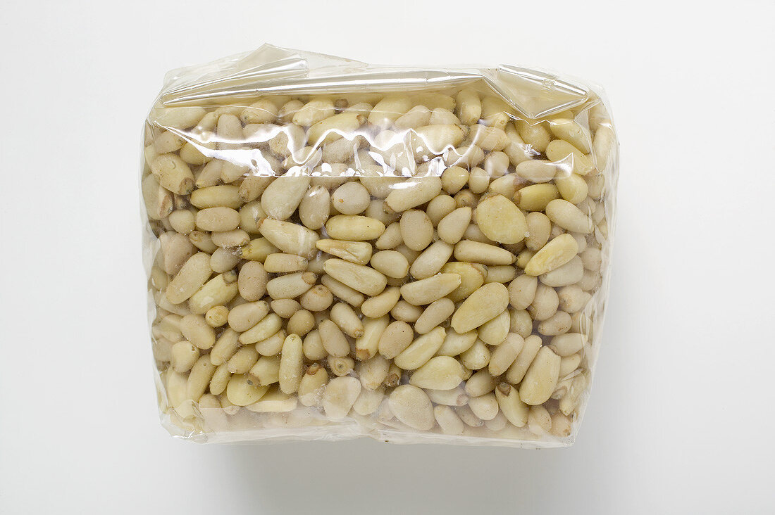 Pine nuts, packed in cellophane bag