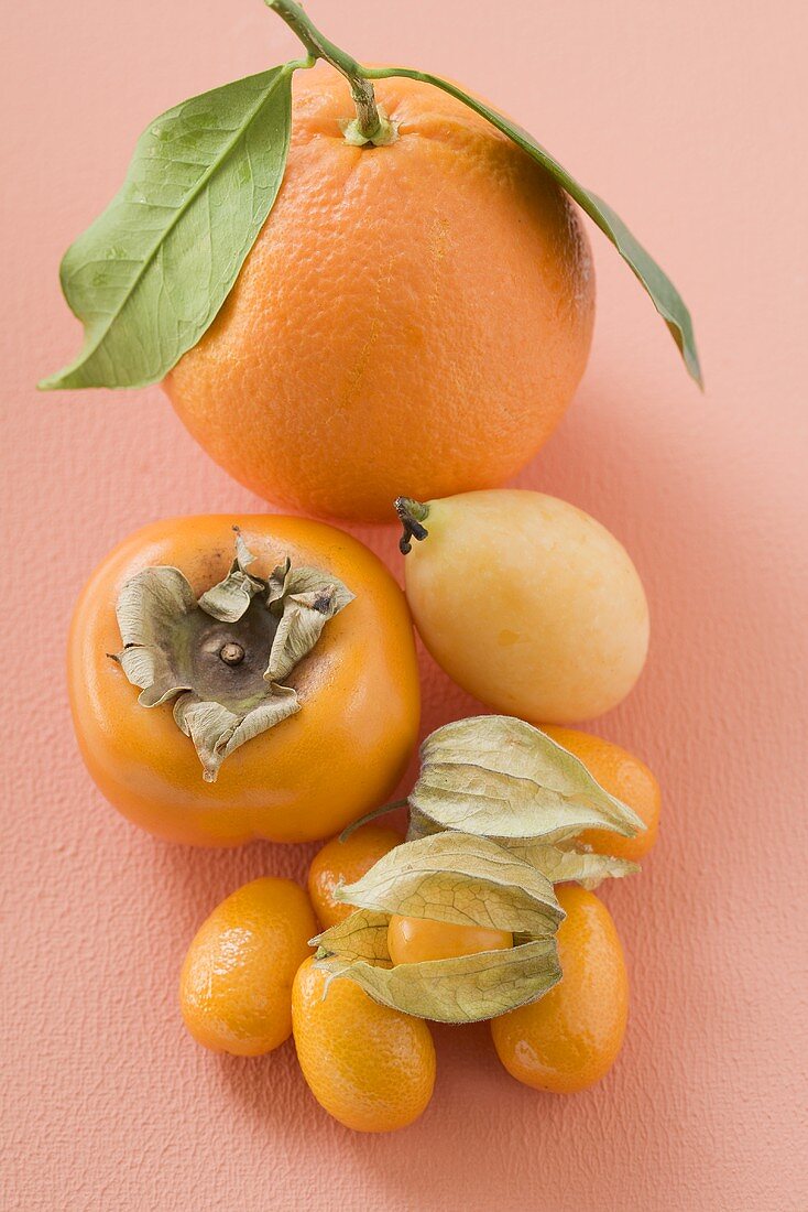 Assorted exotic fruits and citrus fruit