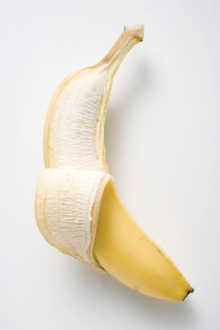 Banana, partly peeled
