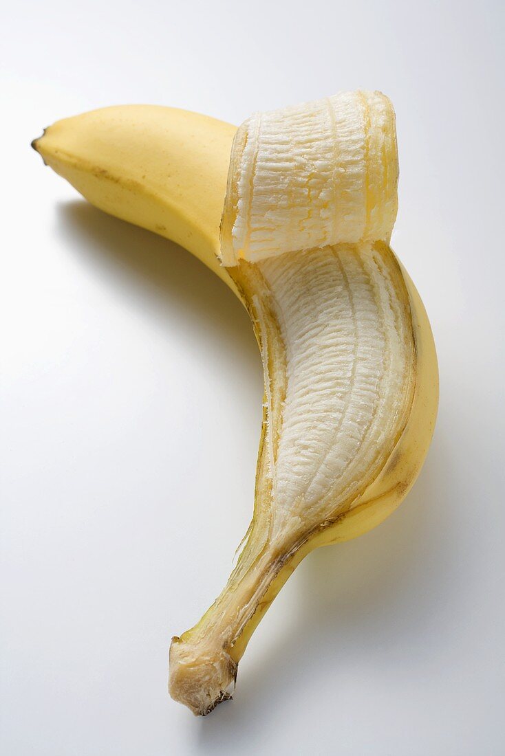 Banana, partly peeled