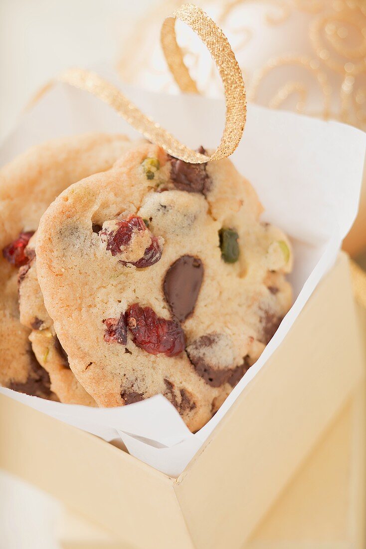 Chocolate Chip Cookies mit Cranberries zum Verschenken