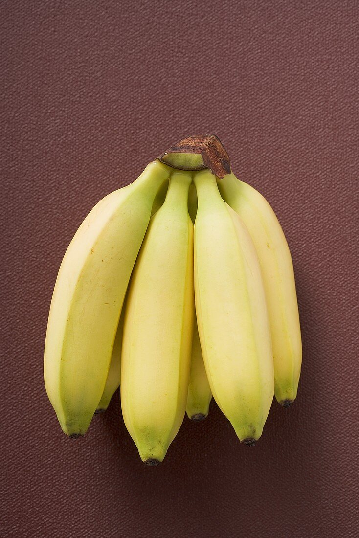 Bananenstaude auf braunem Untergrund