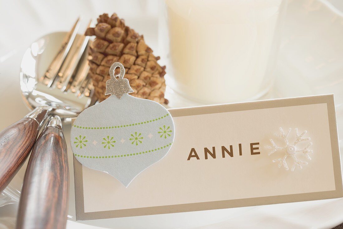 Christmas place-setting with place card