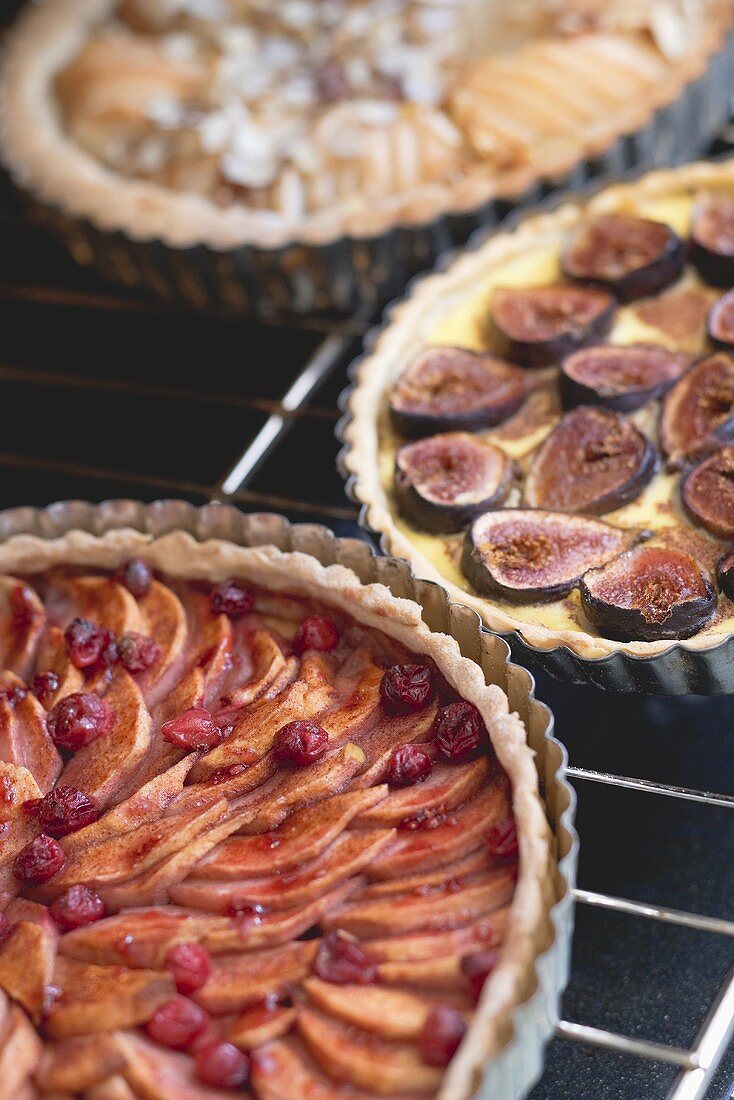 Drei verschiedene Obsttartes